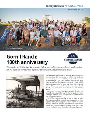 Magazine article for 100th Aniversary of Gorrill Ranch